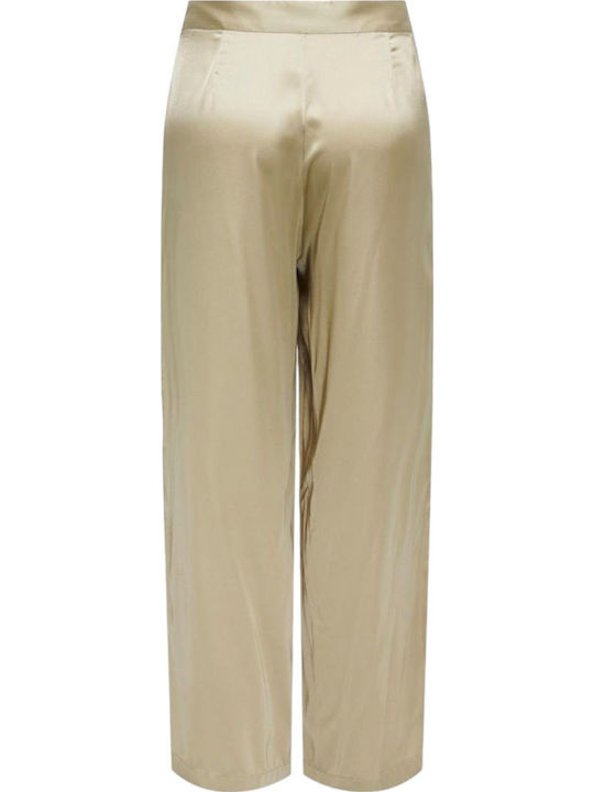 Only Damen Stoff Palazzohose Loose Fit Beige