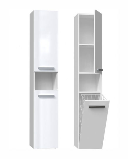 Topeshop Nel III Στήλη Μπάνιου Δαπέδου Μ31xΒ30xΥ174cm Λευκή