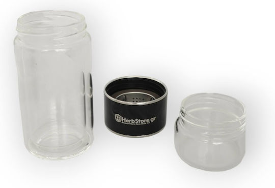 Herbstore Teeflasche mit Teesieb Glas 1Stück