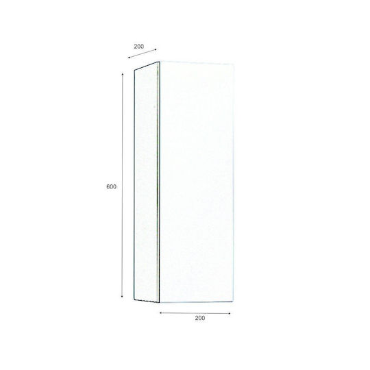 M-Mebel Cabinet de baie L60xA20xÎ20cm Gri