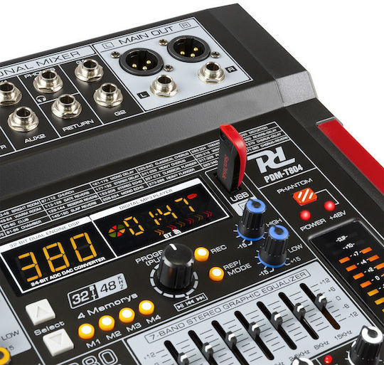 Power Dynamics PDM-T804 Αναλογική Κονσόλα 8 Καναλιών με Phantom Power & 6 Εισόδους XLR & Bluetooth SOCON462