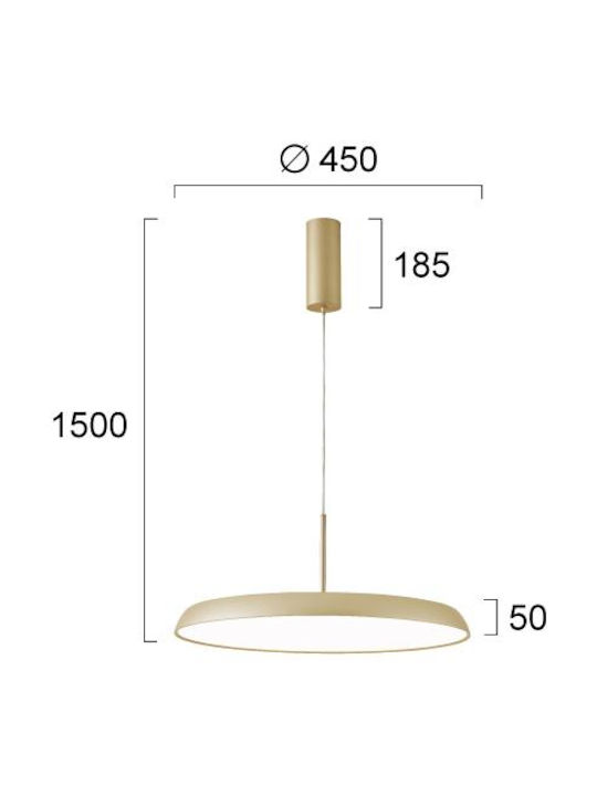 Viokef Pendant Light Gold Rail 45x450x150cm