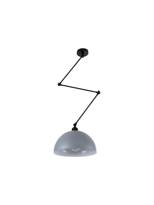 GloboStar Lotus Pendant Light Gray Bell with Socket E27 30x21cm