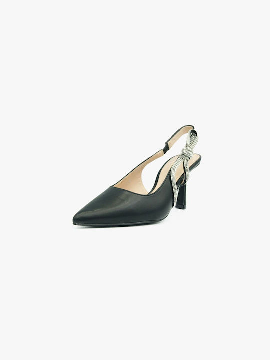 Pointy Pumps Low Heel Black Ll-1472-black