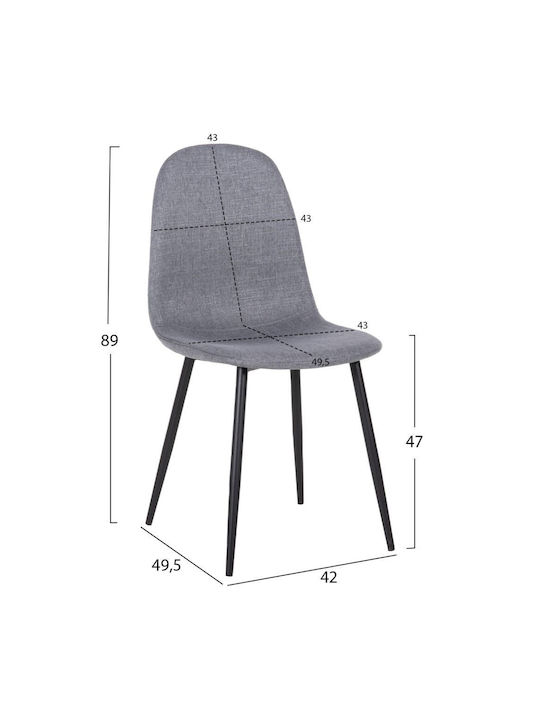 Leonardo Dining Room Fabric Chair Grey 42x49x84cm