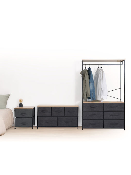 5Five Κρεμάστρα Δαπέδου από Μέταλλο Μαύρη 100x40x167cm