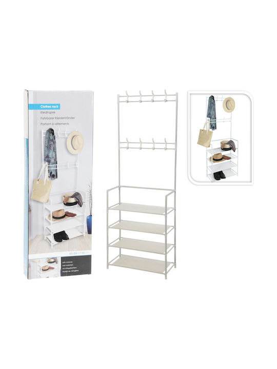 ArteLibre Floor Garment Rack made of Metal White 60x26x155cm