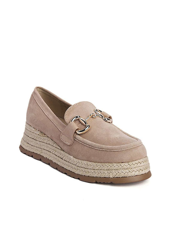 Keep Fred Women's Moccasins in Beige Color