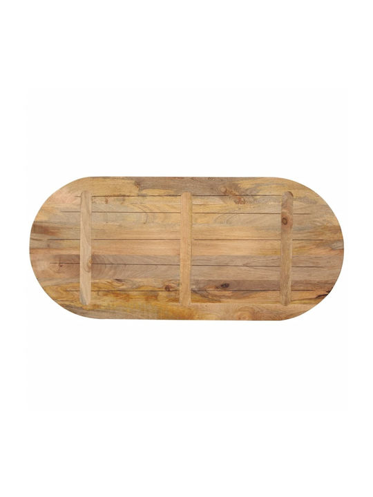 vidaXL Oval Table Surface made of Solid Wood Brown 90x40x3.8cm 370133 1pcs
