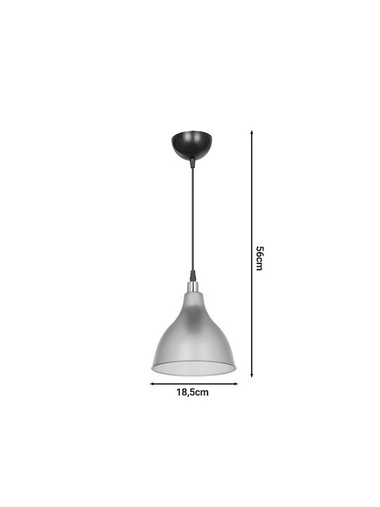 Pakketo Orazio Pendant Light Gray with Socket E27 18.5x18.5x56cm
