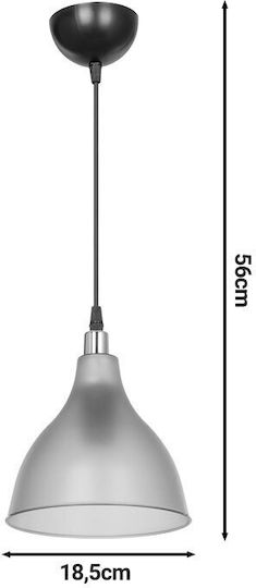 Pakketo Orazio Pendant Light Gray with Socket E27 18.5x18.5x56cm