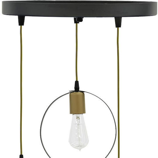 Pakketo Kasper Pendant Light Black with Socket E27 35x35x79cm