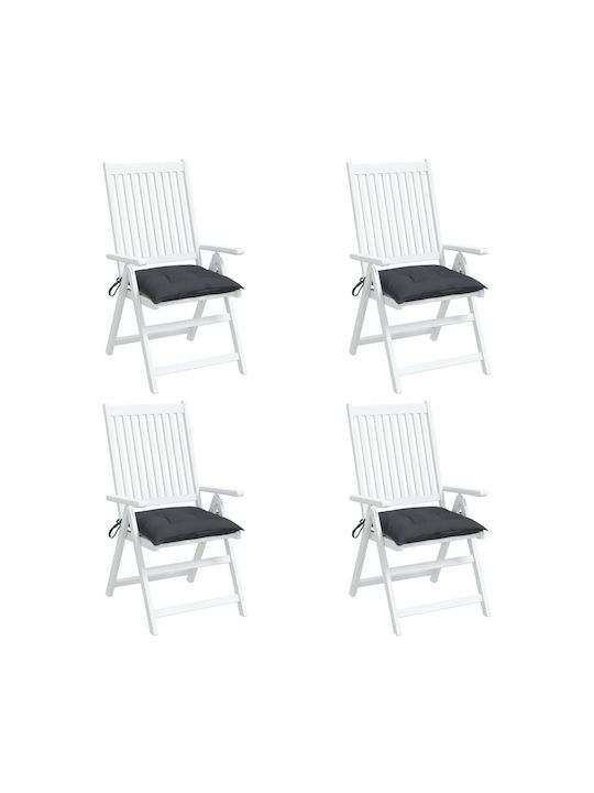 vidaXL Waterproof Garden Chair Cushion Charcoal 4pcs 50x50cm.