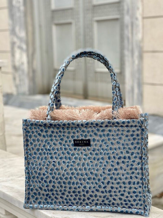 Sorena Geantă Dama Tote Din Material Albastru Deschis