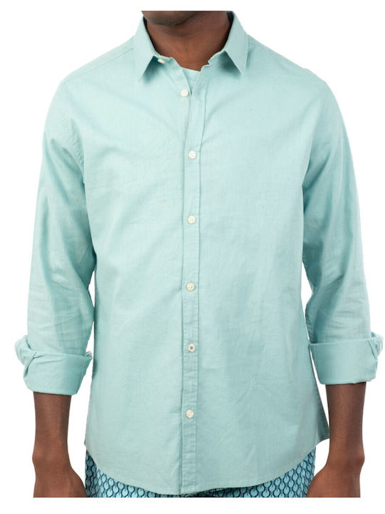 Rebase Men's Shirt Linen Teal