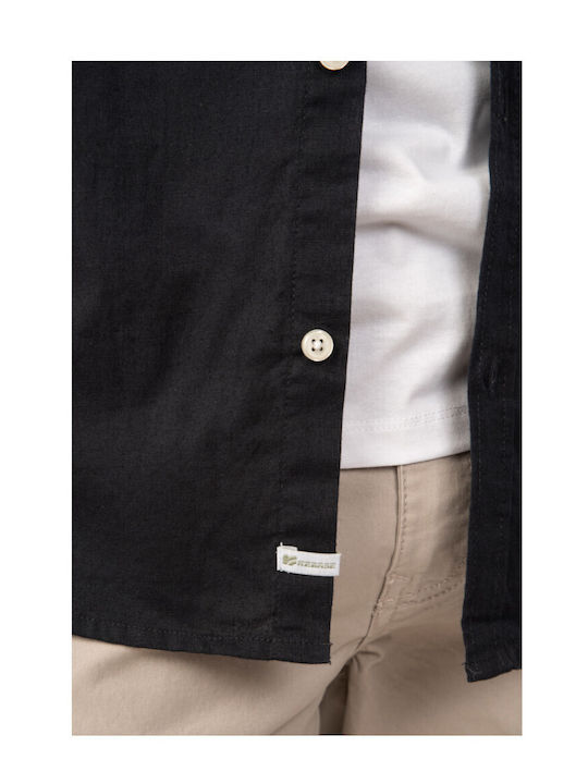 Rebase Men's Shirt Linen Dark Blue