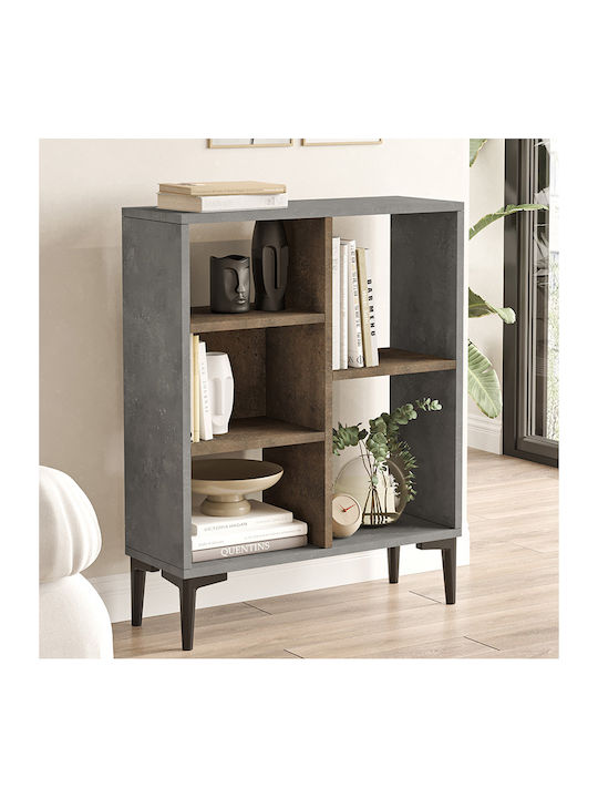 Bookshelf Neville Cement-nut 69x25x87.6cm