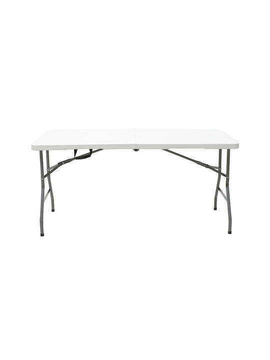 Plastic Masa Catering pentru spații exterioare Pliabil cu schelet metalic Rodeo Alb 240x76x74buc