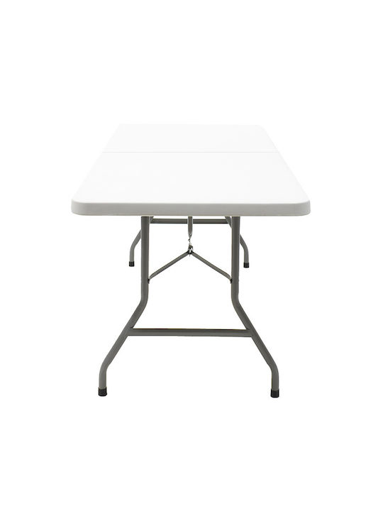 Plastic Masa Catering pentru spații exterioare Pliabil cu schelet metalic Rodeo Alb 240x76x74buc