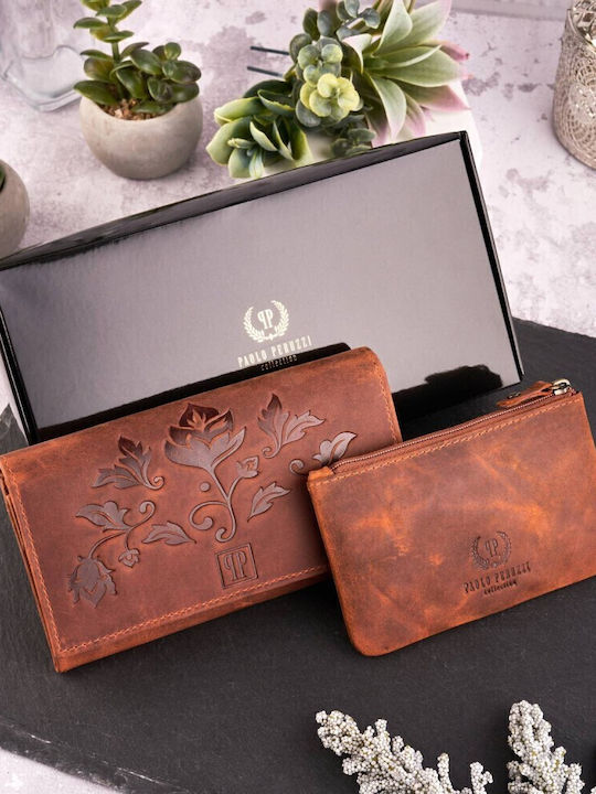 Leather Women's Wallet Classic with RFID Orange
