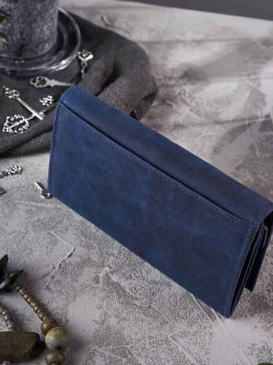 Large Women's Wallet Classic with RFID Navy Blue