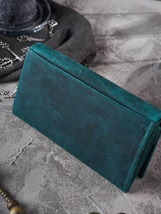 Large Leather Women's Wallet Classic with RFID Green