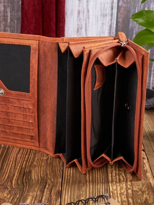 Leder Damen Geldbörse Klassisch mit RFID Orange