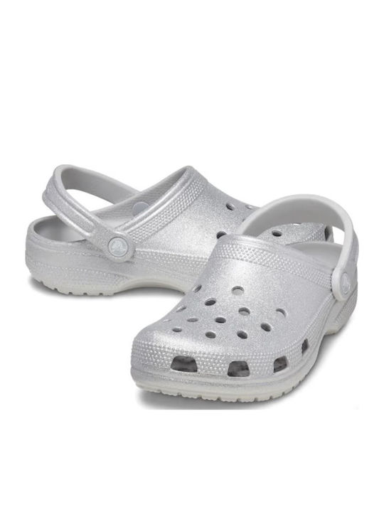 Crocs Jr Classic Glitter Clog K Schuhboot Silber