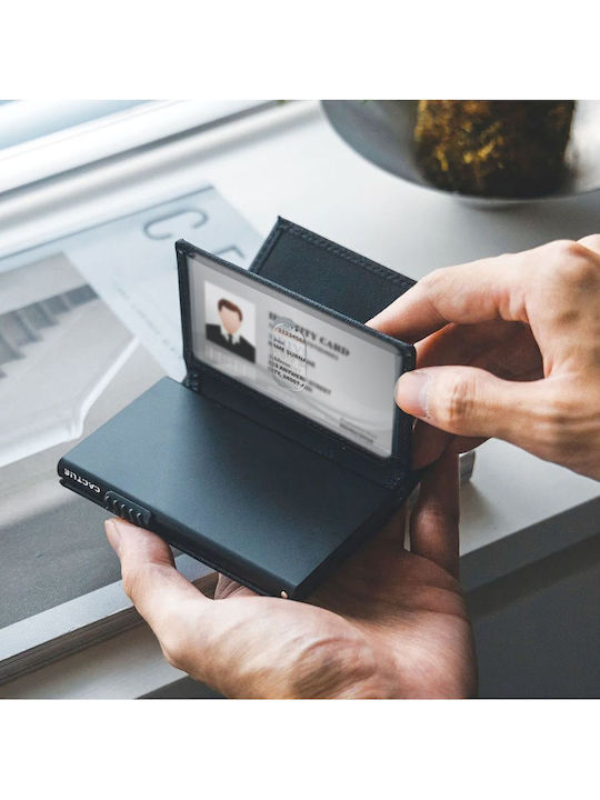 Δερμάτινο Ανδρικό Πορτοφόλι Καρτών με RFID Μαύρο