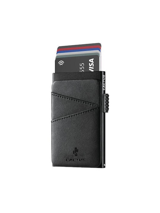 Cactus Men's Card Wallet with RFID Black