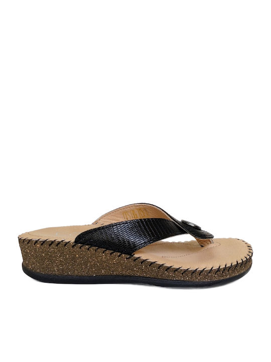 Leather Women's Flat Sandals Flatforms in Beige Color