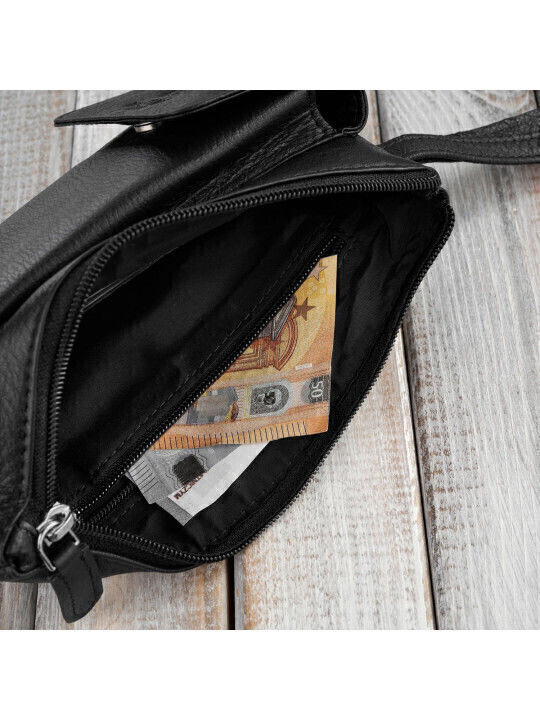 Leder Herrentasche Handtasche Schwarz