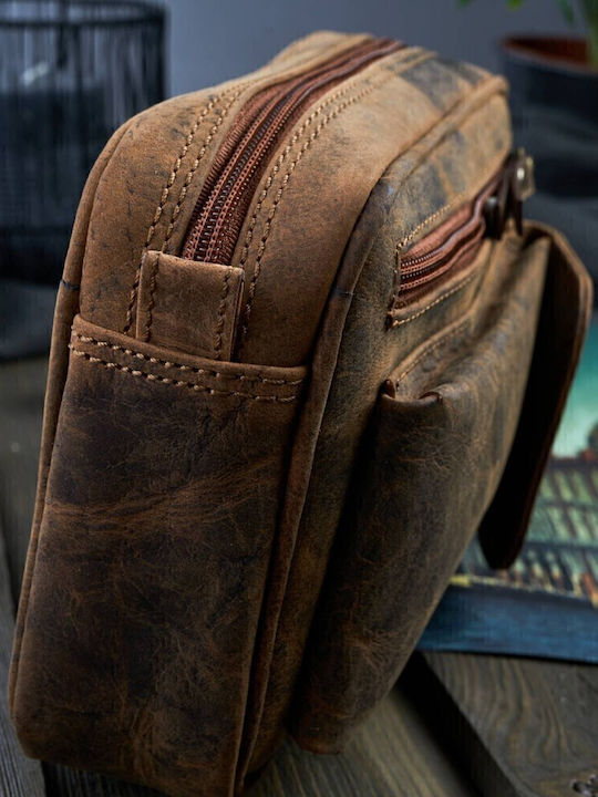 Leather Men's Bag Handbag Brown