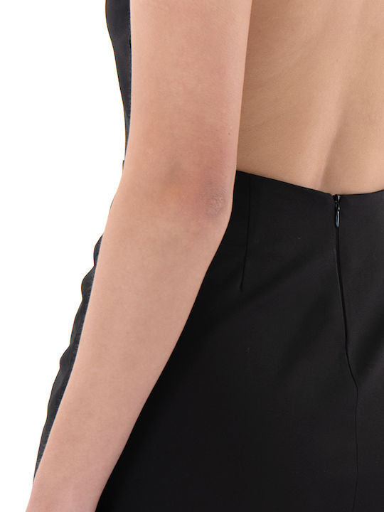 Summer Mini Evening Open Back Dress Black S24B1168 Black