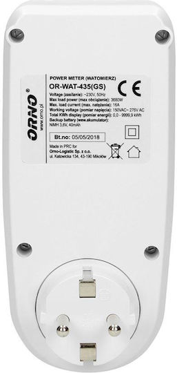 Orno Contor de Consum de Curent pentru Putere Maximă de până la 3.68kW