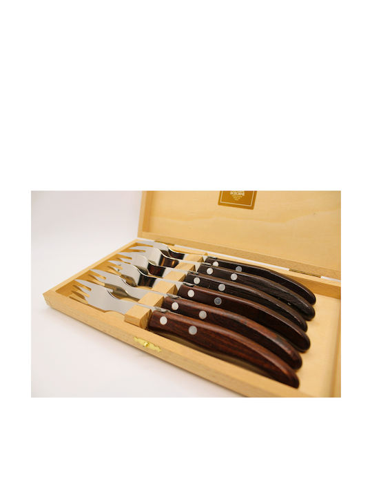 Laguiole Set of Forks Table Brown 6pcs