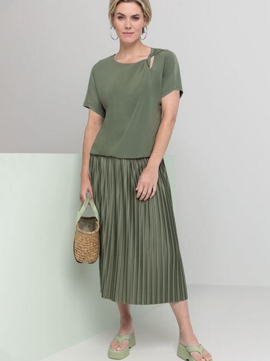 Skirt Pleated Olive Bianca Olive Bianca