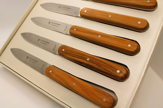 Claude Dozorme Olive Wood Cuțite de filetat din Oțel Inoxidabil 11cm 6buc