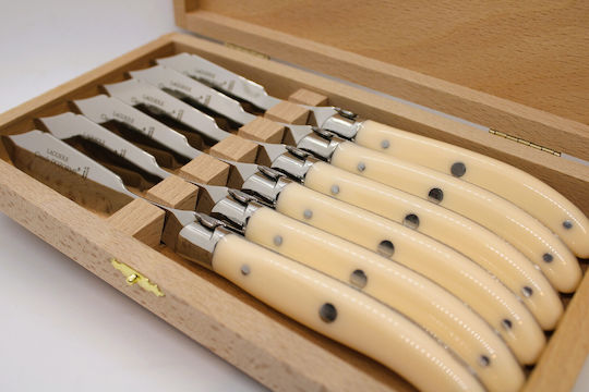 Laguiole Ivory Μαχαίρια Ψαριού από Ανοξείδωτο Ατσάλι 6τμχ