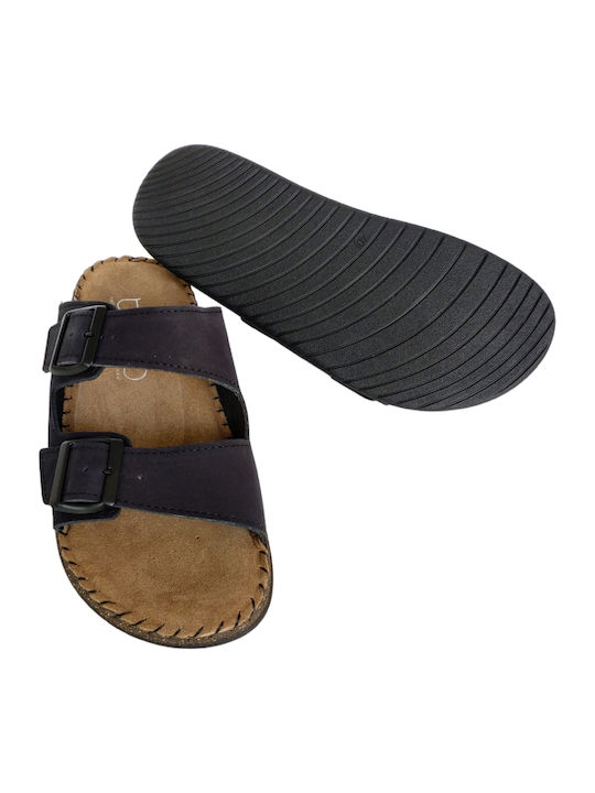 Leder Herrensandalen in Schwarz Farbe
