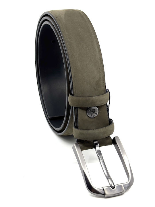 Men's Belt Leather Khaki LC-01/OLIVE