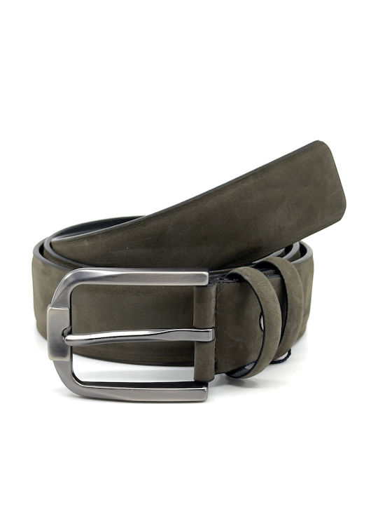 Men's Belt Leather Khaki LC-01/OLIVE
