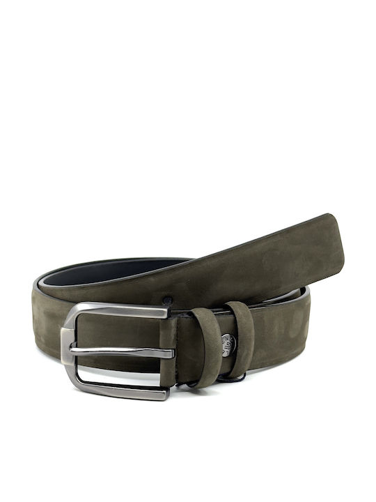 Men's Belt Leather Khaki LC-01/OLIVE