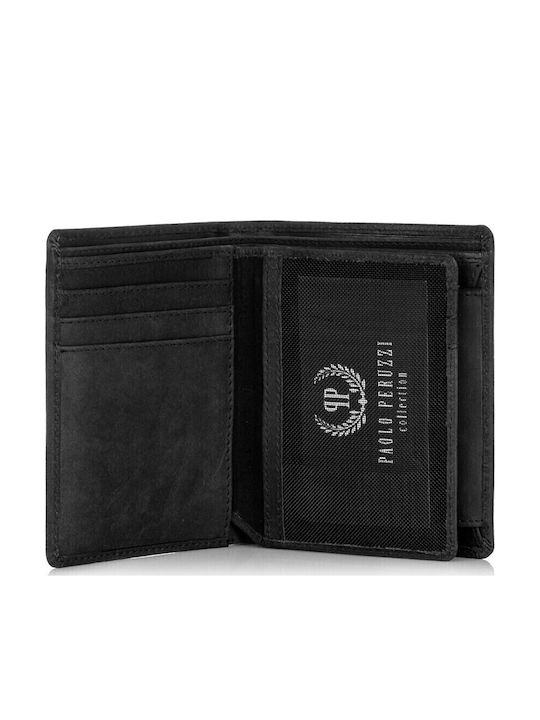 Leather Men's Wallet Classic with RFID Blue