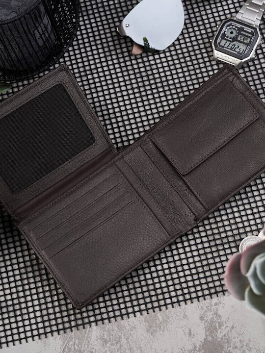 Leather Men's Wallet Classic with RFID Brown
