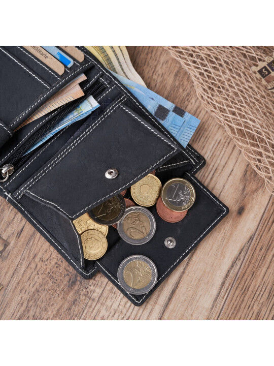 Δερμάτινο Ανδρικό Πορτοφόλι με RFID Μαύρο