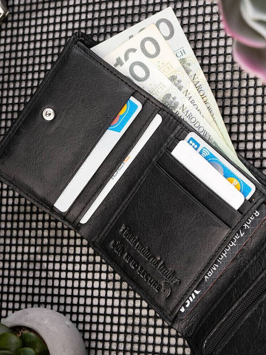 Leather Men's Wallet with RFID Black