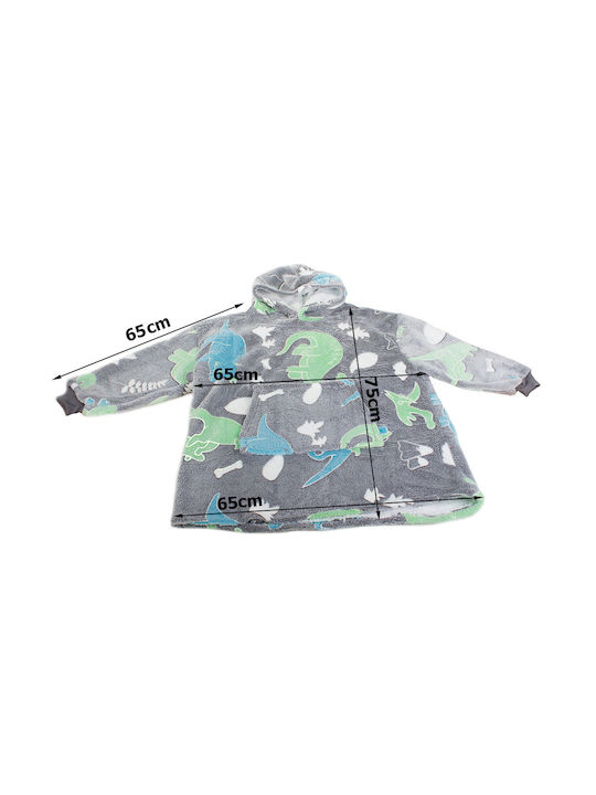 Children's Hooded Blanket Hood Sleeves Zola Phosphorescent Inserts Warm Fuzzy Room