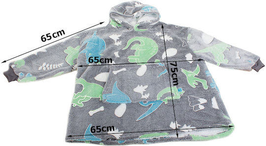 Children's Hooded Blanket Hood Sleeves Zola Phosphorescent Inserts Warm Fuzzy Room