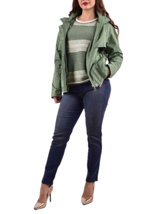 Diana Gallesi Women's Short Lifestyle Jacket for Spring or Autumn GREEN